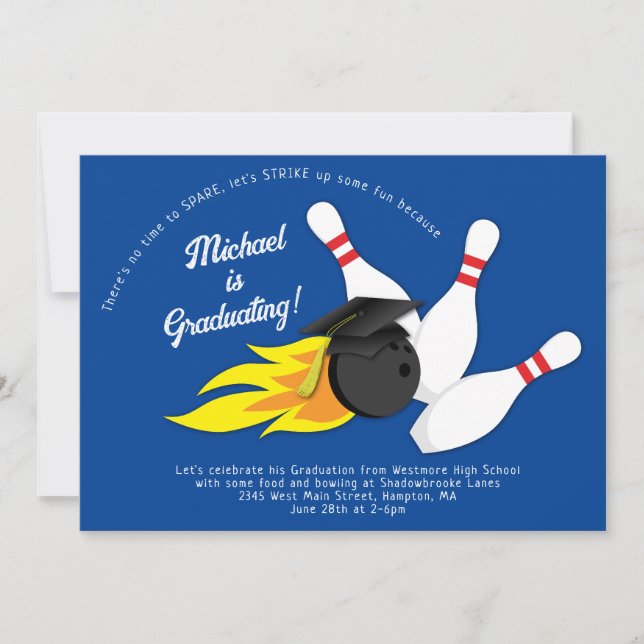 Invitation de la partie de finition de Bowling (Devant)