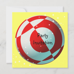Invitation de la partie de football rouge et blanc