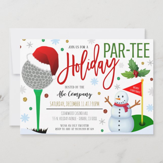 Invitation de la partie de golf de vacances (Devant)