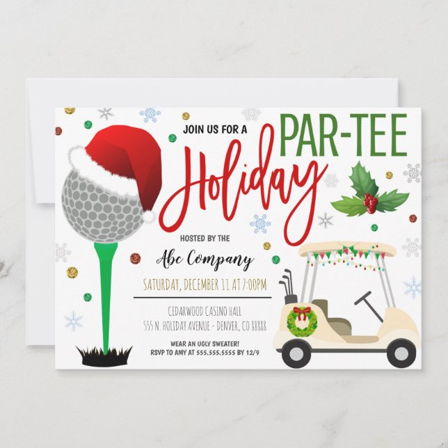 Invitation de la partie de golf de vacances (Devant)
