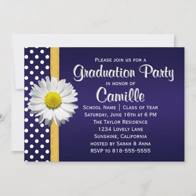 Invitation de la partie de graduation de la margue (Devant)