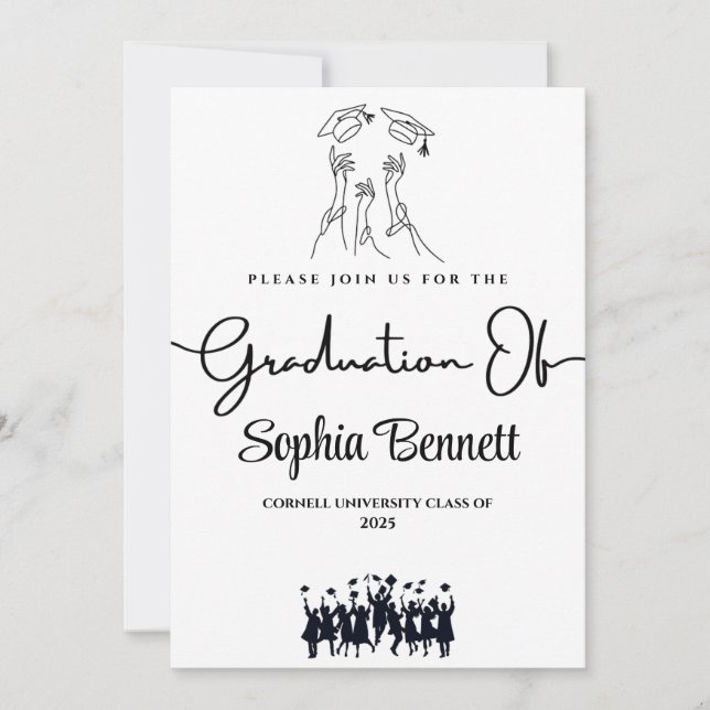 Invitation de la partie de graduation élégante per (Devant)