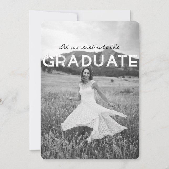 Invitation de la partie de graduation moderne noir (Devant)