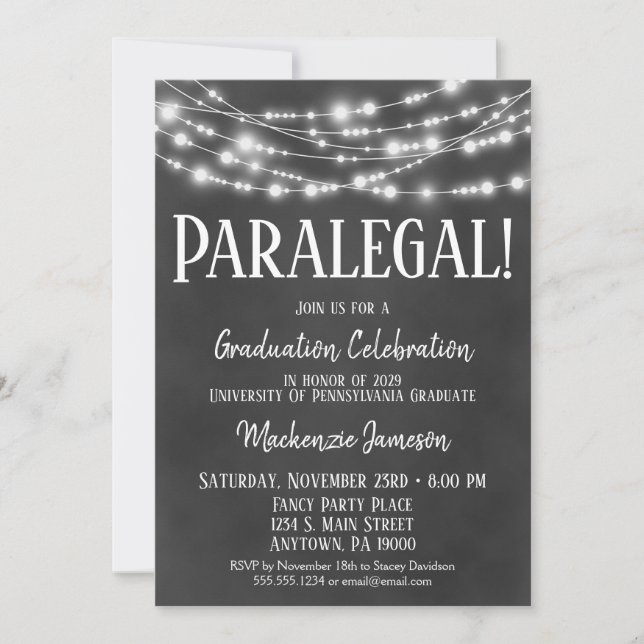 Invitation de la partie de graduation parajuridiqu (Devant)
