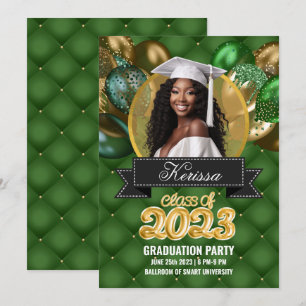 Invitation de la partie de graduation verte et or