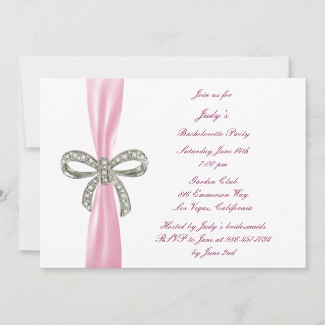 Invitation de la partie de la Bachelorette en diam (Devant)