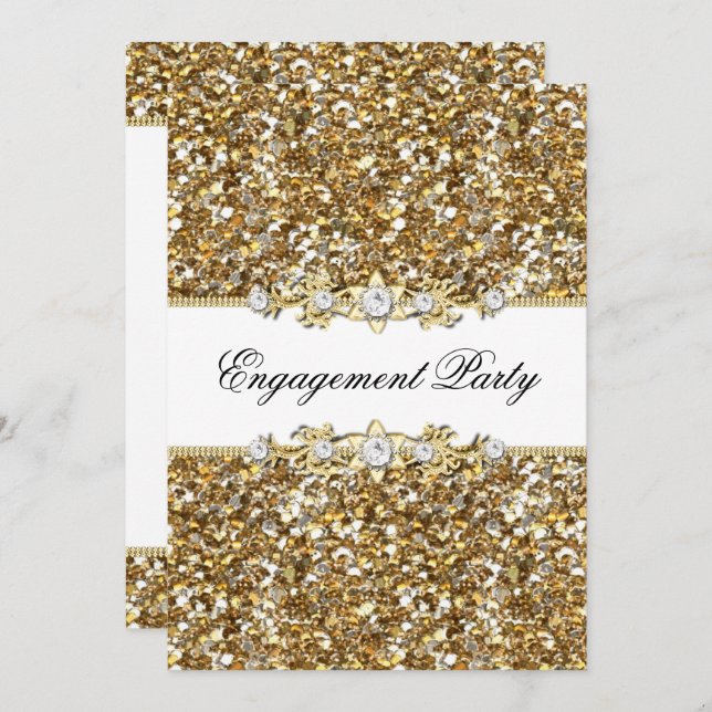 Invitation de la partie de la Parties scintillant  (Devant / Derrière)