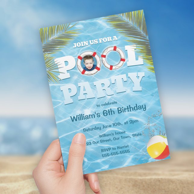 Invitation de la partie de la piscine pour enfants (Créateur téléchargé)