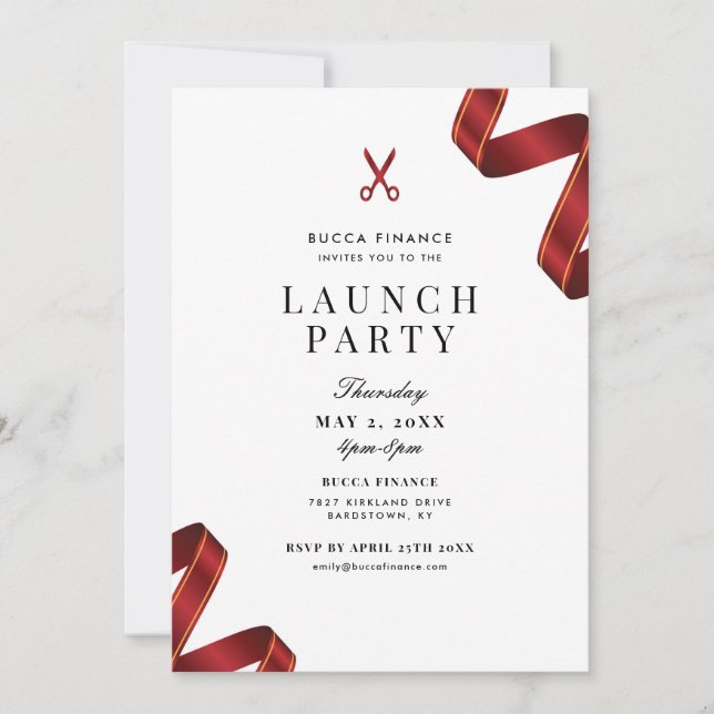 Invitation de la partie de lancement (Devant)