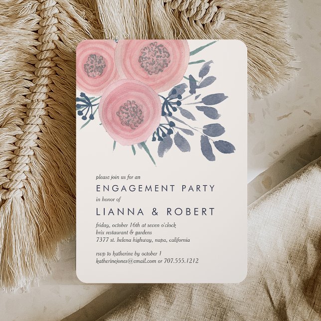 Invitation de la partie de l'engagement de Blush P (Créateur téléchargé)