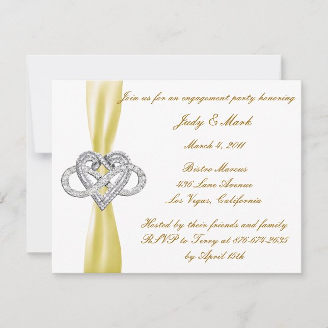 Invitation de la partie de l'engagement du coeur à (Devant)