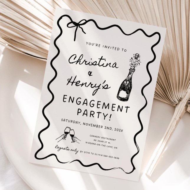 Invitation de la partie de l'engagement vague, mar (Créateur téléchargé)
