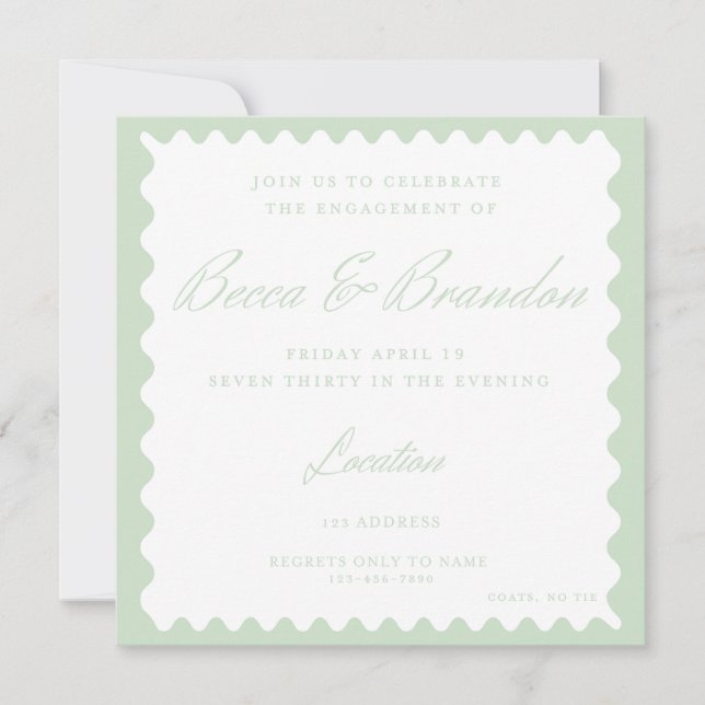 Invitation de la partie de l'engagement vert minim (Devant)