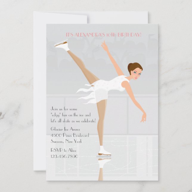 Invitation de la partie de patinage artistique (Devant)