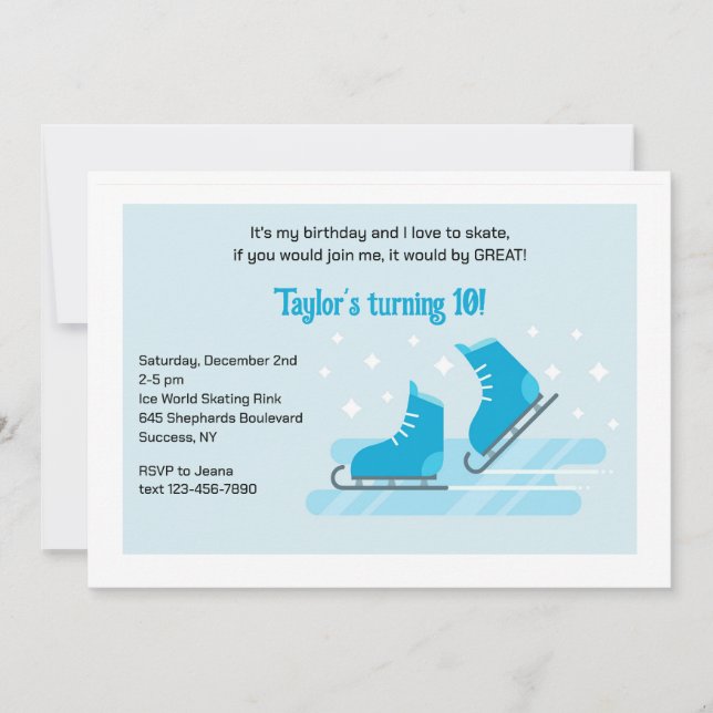 Invitation de la partie de patinage d'hiver (Devant)