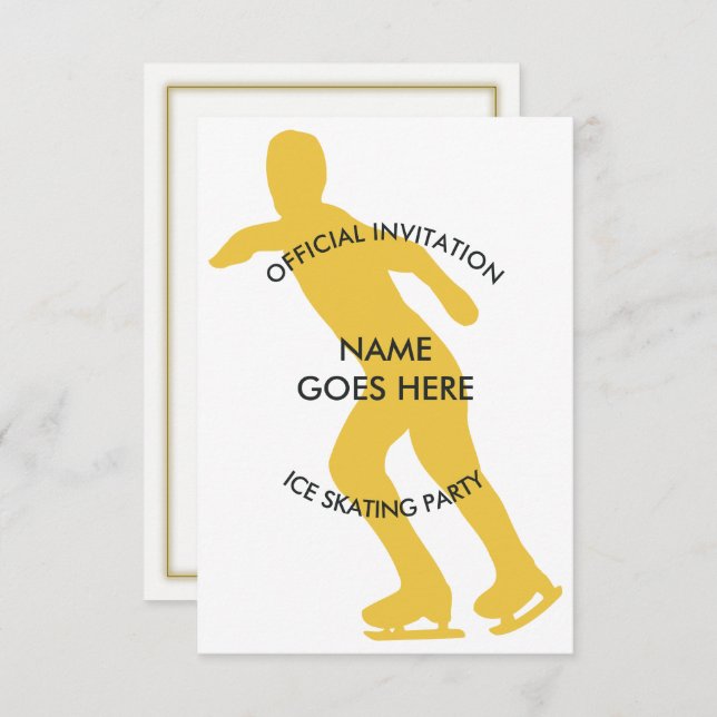 Invitation de la partie de patinage sur glace sur  (Devant / Derrière)