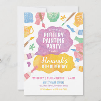 Invitation de la partie de peinture de poterie