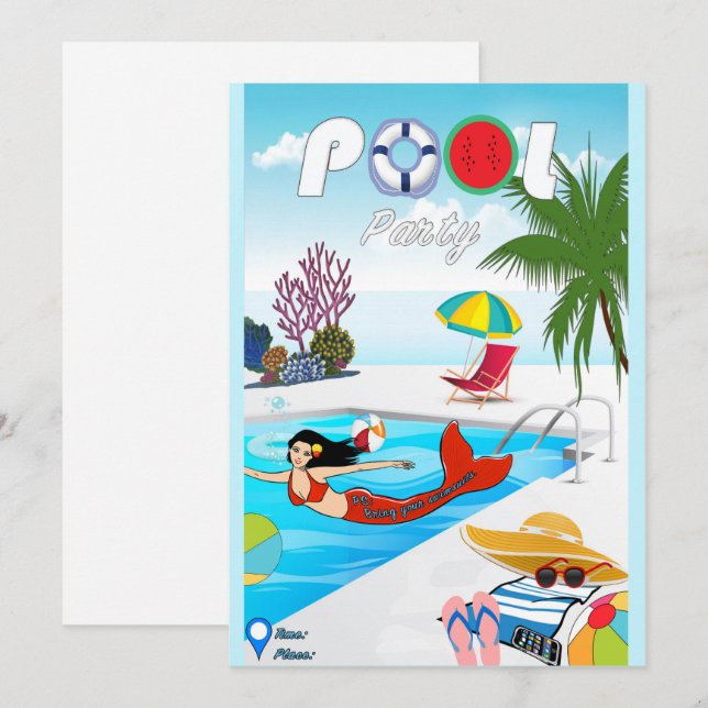Invitation de la partie de pool (Devant / Derrière)