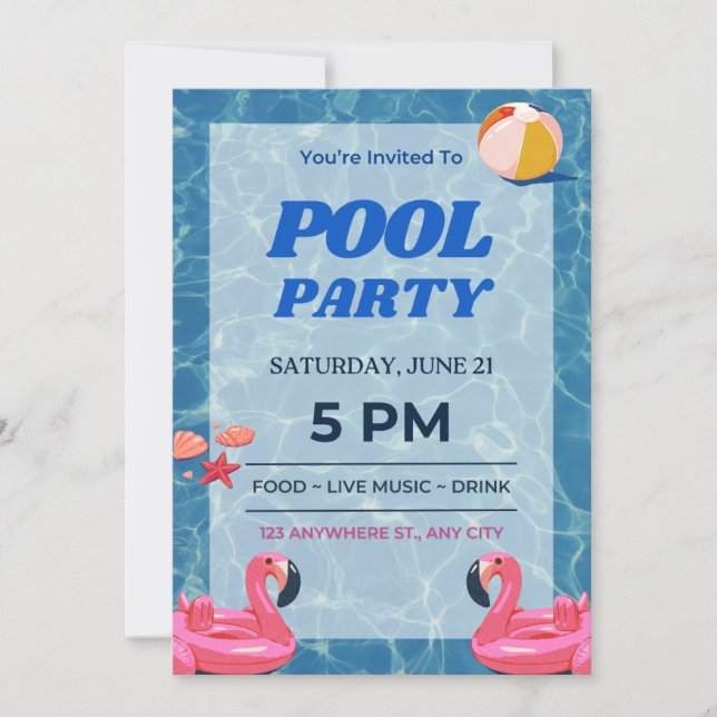Invitation de la partie de pool (Devant)