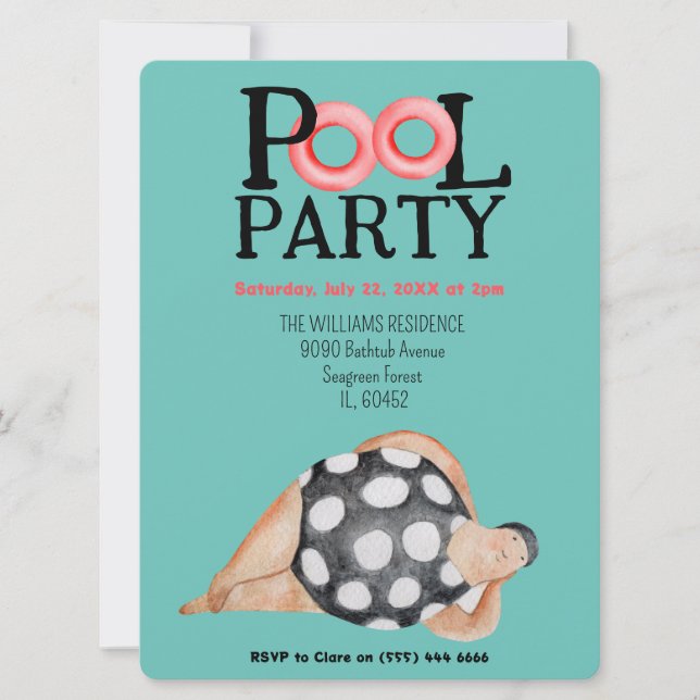 Invitation de la partie de pool (Devant)