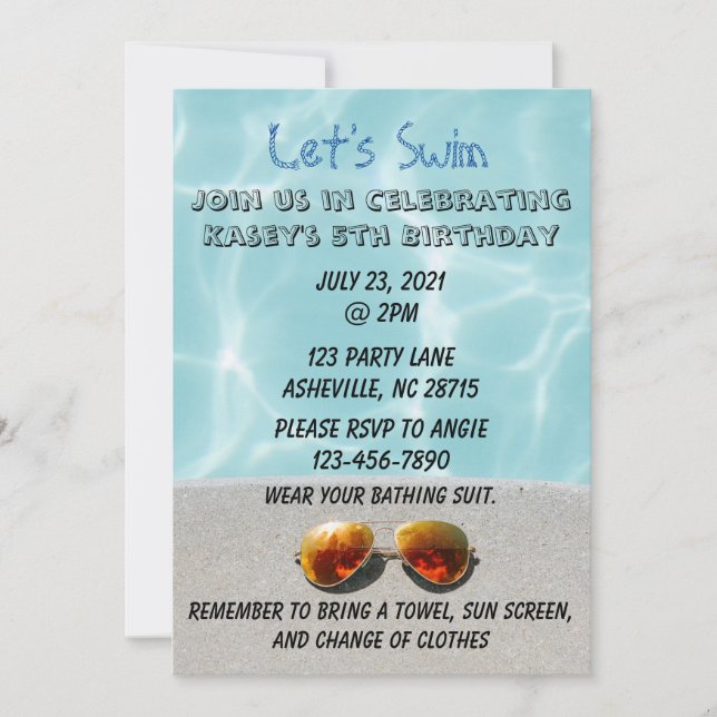 Invitation de la partie de pool (Devant)