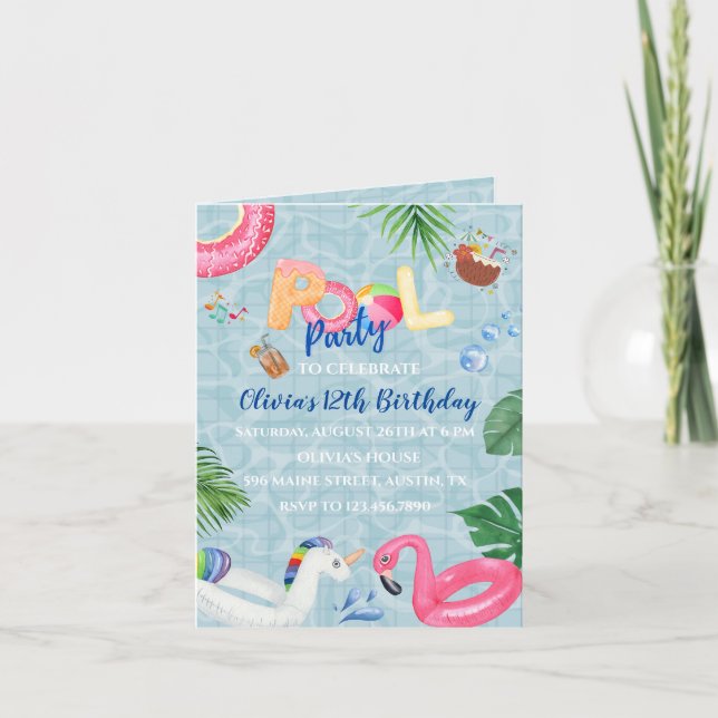 Invitation de la partie de pool (Devant)