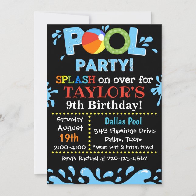 Invitation de la partie de pool | Invitation de la (Devant)