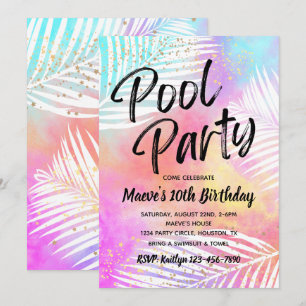 Invitation de la partie de pool   Pool Party Anniv