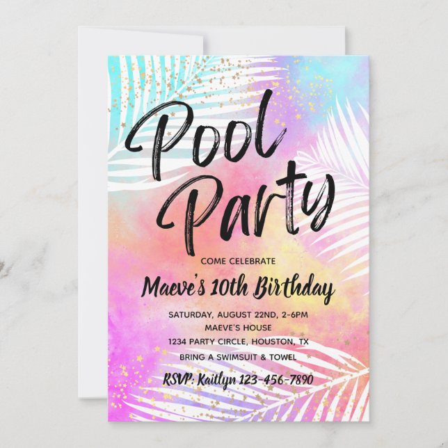 Invitation de la partie de pool | Pool Party Anniv (Devant)