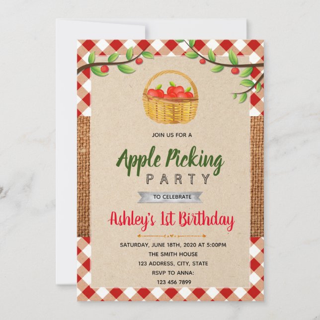 Invitation de la partie de prélèvement d'Apple (Devant)