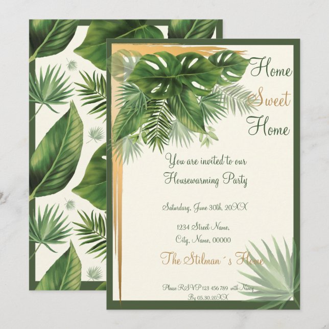 Invitation de la partie de réchauffement de la pal (Devant / Derrière)