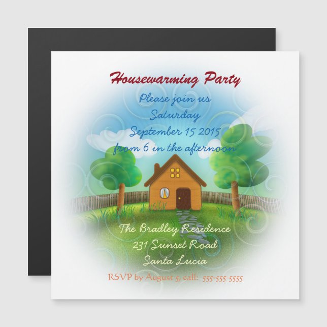 Invitation de la partie de réchauffement domestiqu (Devant / Derrière)