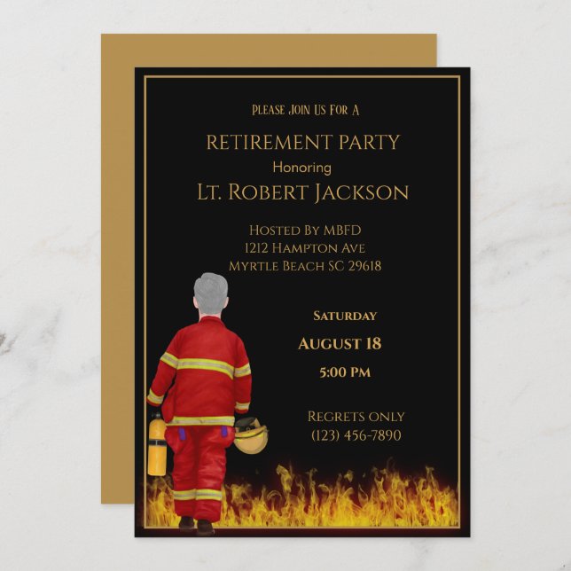 Invitation de la partie de retrait de la flamme de (Devant / Derrière)