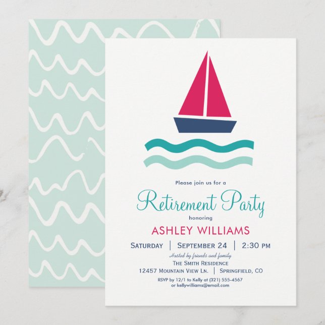 Invitation de la partie de retrait des voiliers na (Devant / Derrière)