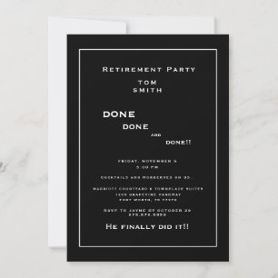 Invitation de la partie de retraite Black Done et