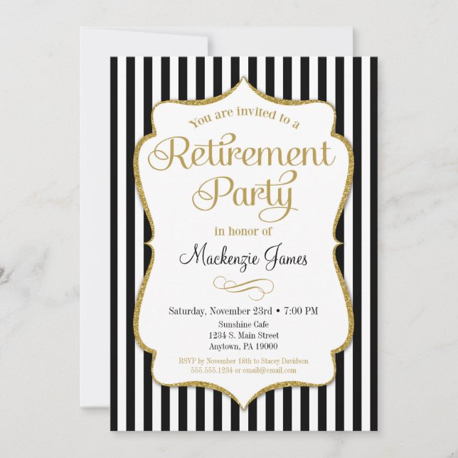 Invitation de la partie de retraite Black Gold Ele (Devant)