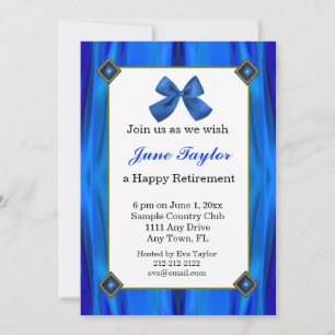 Invitation de la partie de retraite bleue et noire
