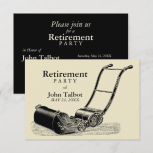 Invitation de la partie de retraite de la tondeuse