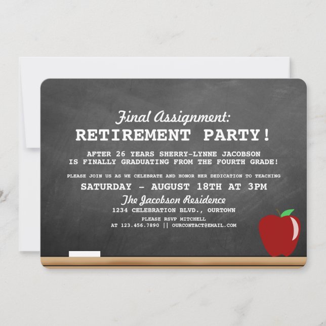 Invitation de la partie de retraite de l'enseignan (Devant)