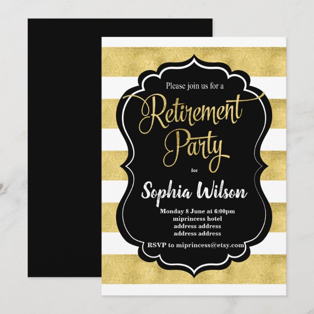 Invitation de la partie de retraite d'or (Devant / Derrière)