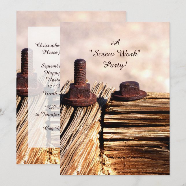 Invitation de la partie de retraite, drôle, travai (Devant / Derrière)