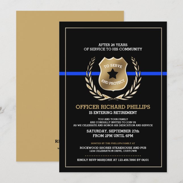 Invitation de la partie de retraite d'un agent de  (Devant / Derrière)