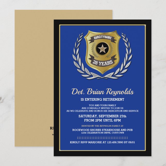 Invitation de la partie de retraite d'un agent de  (Devant / Derrière)