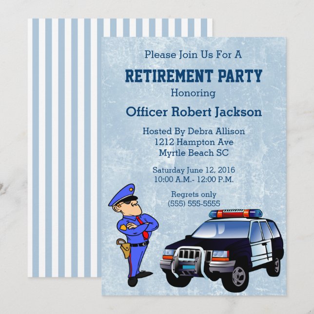Invitation de la partie de retraite d'un agent de  (Devant / Derrière)