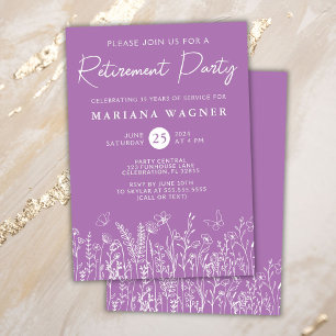 Invitation de la partie de retraite Fleur sauvage 
