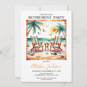 Invitation de la partie de retraite - Plage Lounge