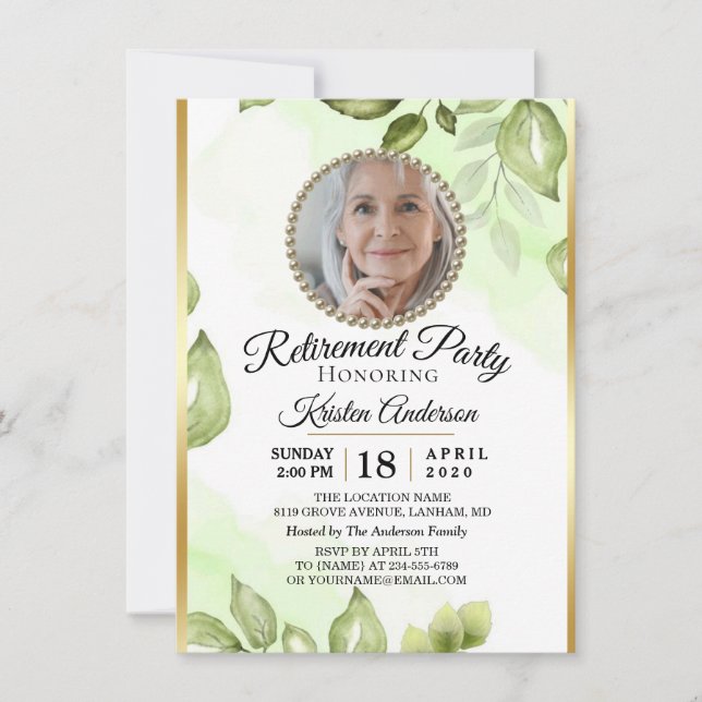 Invitation de la partie de retraite verte (Devant)