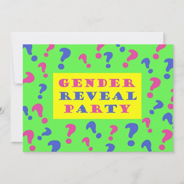 Invitation de la partie de révélation de genre (Devant)