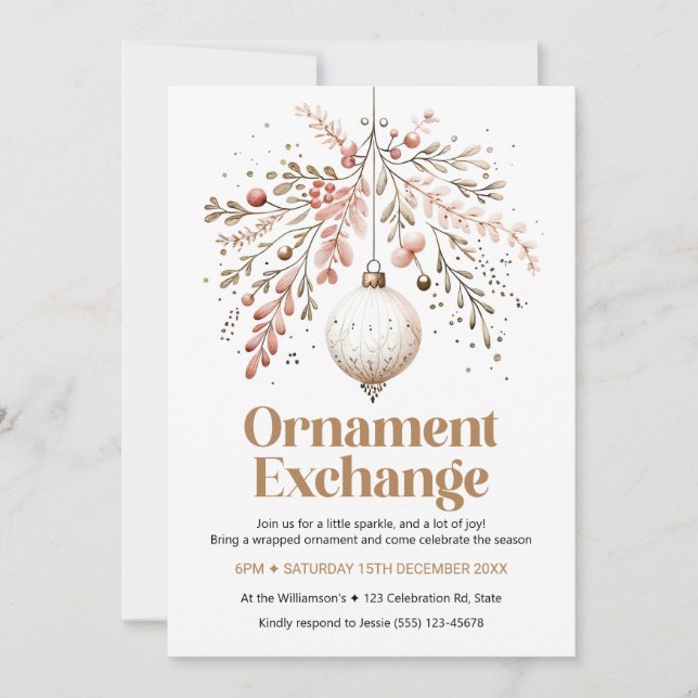 Invitation de la partie d'échange d'ornement (Devant)