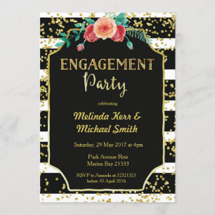 Invitation de la partie d'engagement Black & White